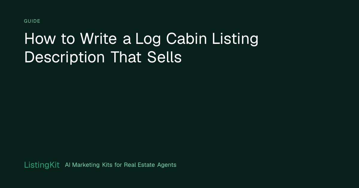 How to Write a Log Cabin Listing Description That Sells | ListingKit
