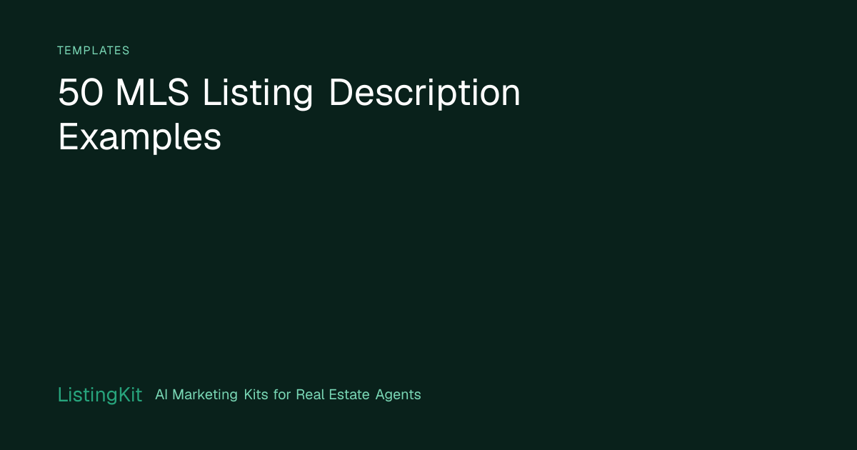 50 MLS Listing Description Examples